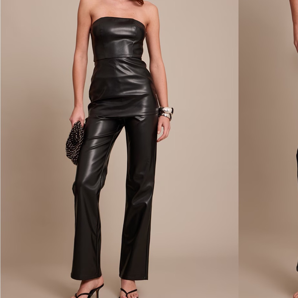 Black Leather pants size 0